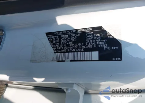 2016 Volvo Xc90 T5 R-Design z USA, uszkodzony, nr VIN YV4102XMXG1077761